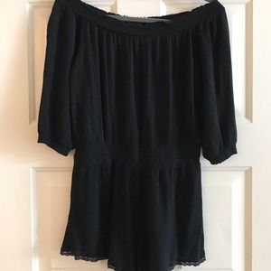 Black off the shoulder romper!